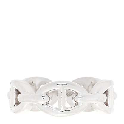 Hermes Sterling Silver PM Chaine d'Ancre Enchainee Band Ring 52 6 3 of 7