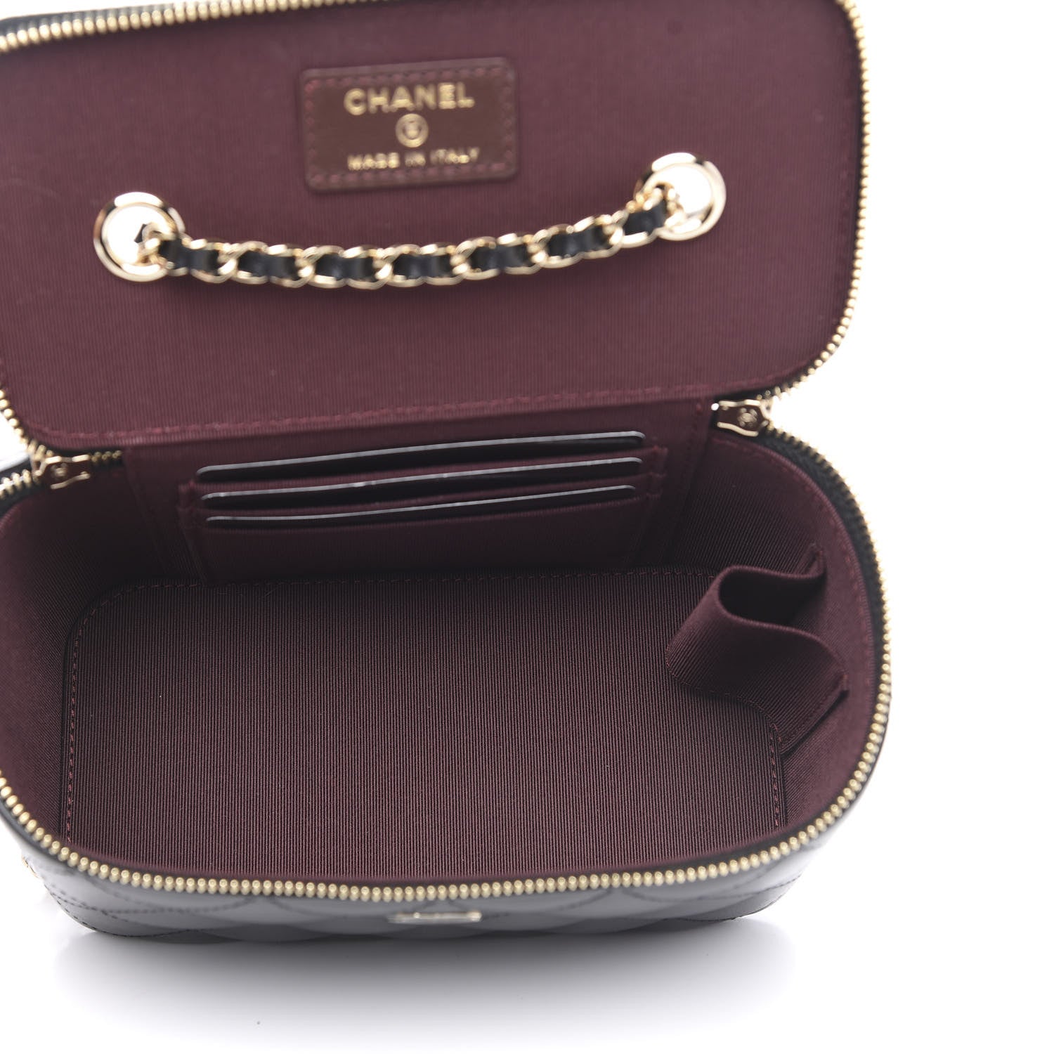 Chanel Lambskin Quilted Small Vanity Case With Chain Black 5 of 10