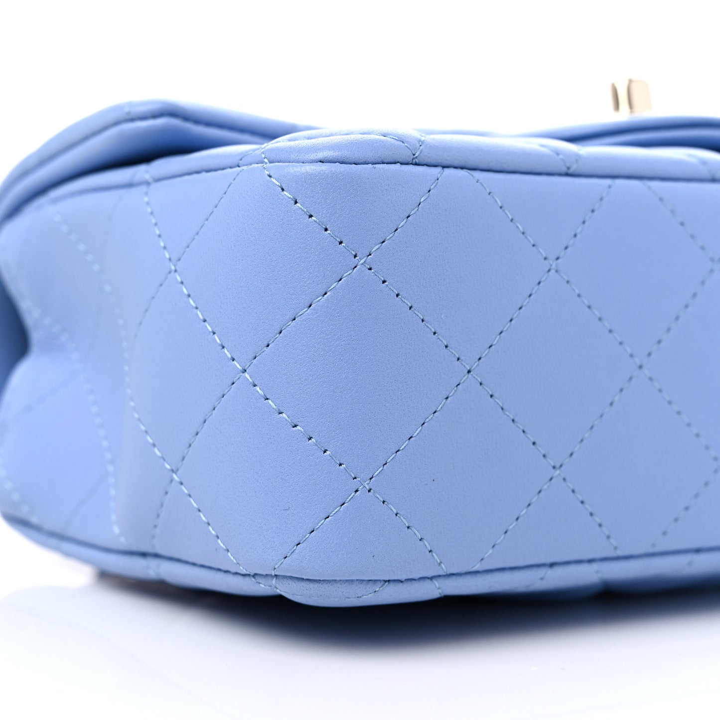 Lambskin Quilted Mini Rectangular Flap Light Blue