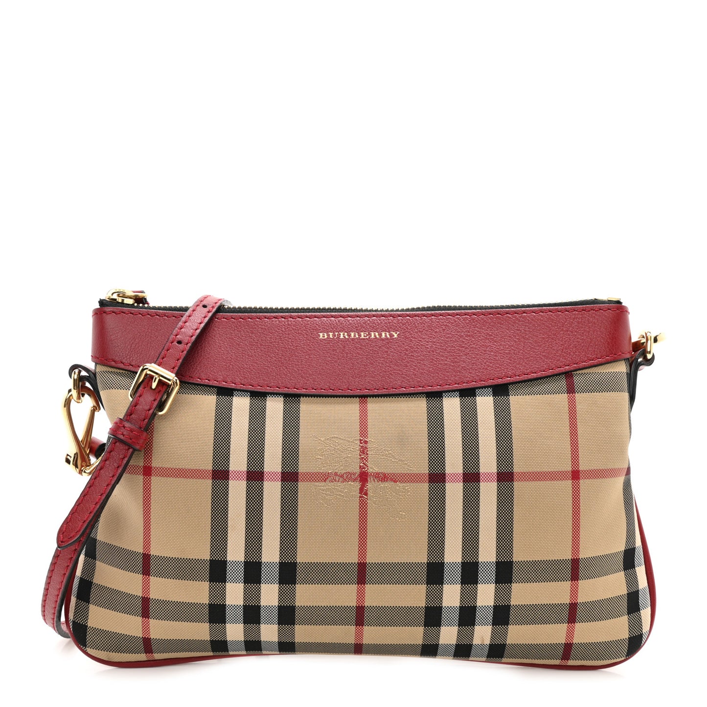 Horseferry Check Peyton Crossbody Clutch Bag Parade Red