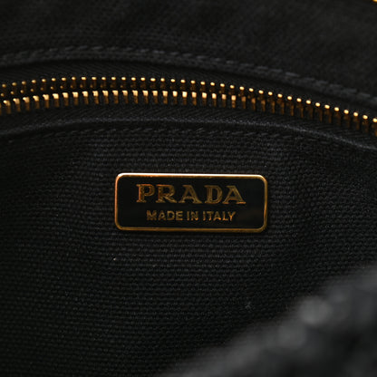 Prada Raffia Woven Crossbody Black 6 of 10
