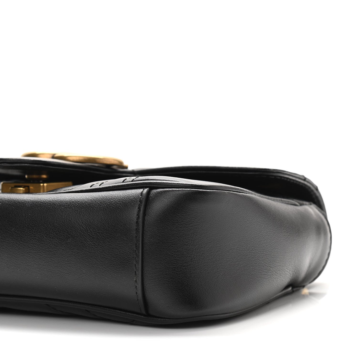 Calfskin Matelasse Mini GG Marmont Shoulder Bag Black