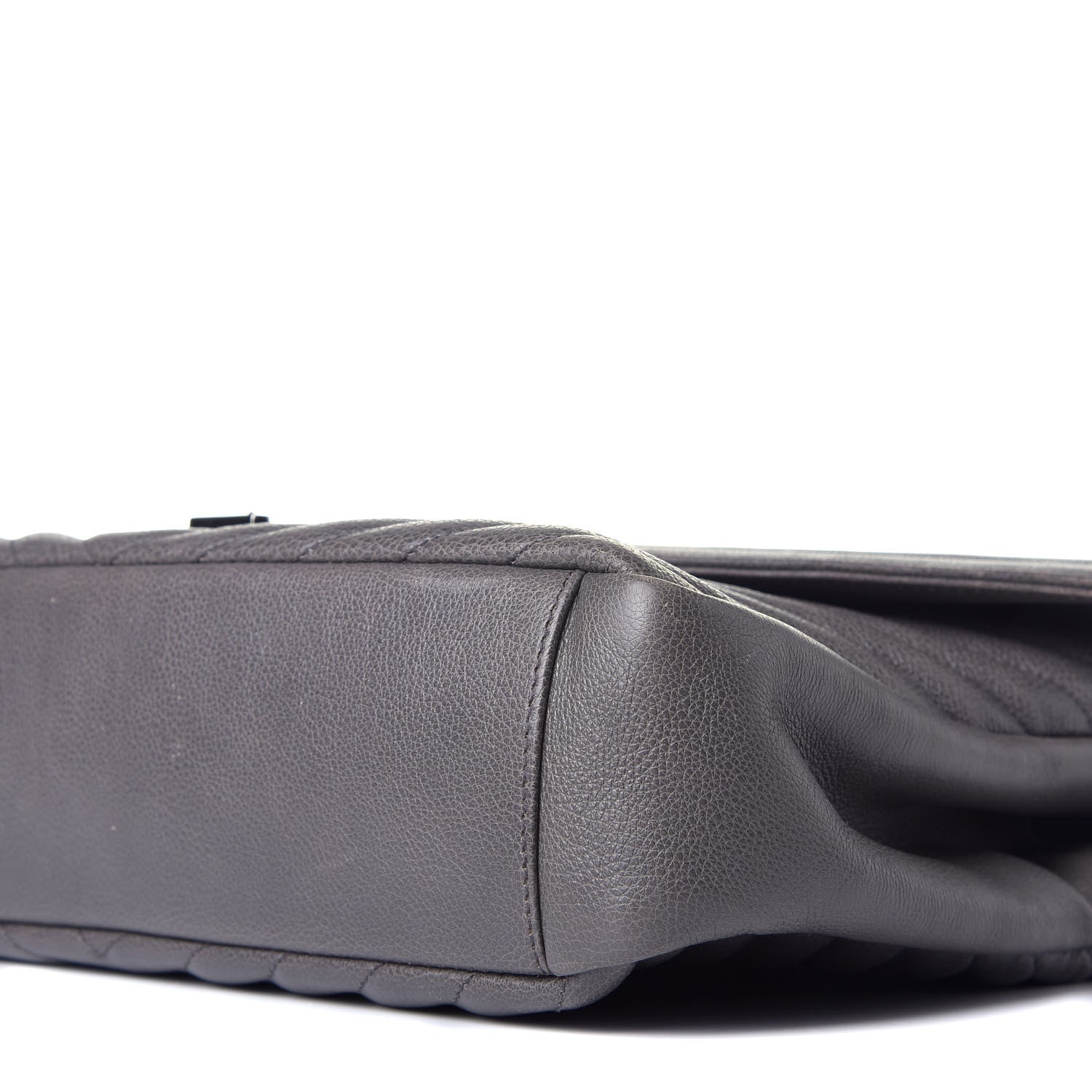 Saint Laurent Sheepskin Matelasse Chevron Monogram Large College Satchel Dark Anthracite 9 of 10