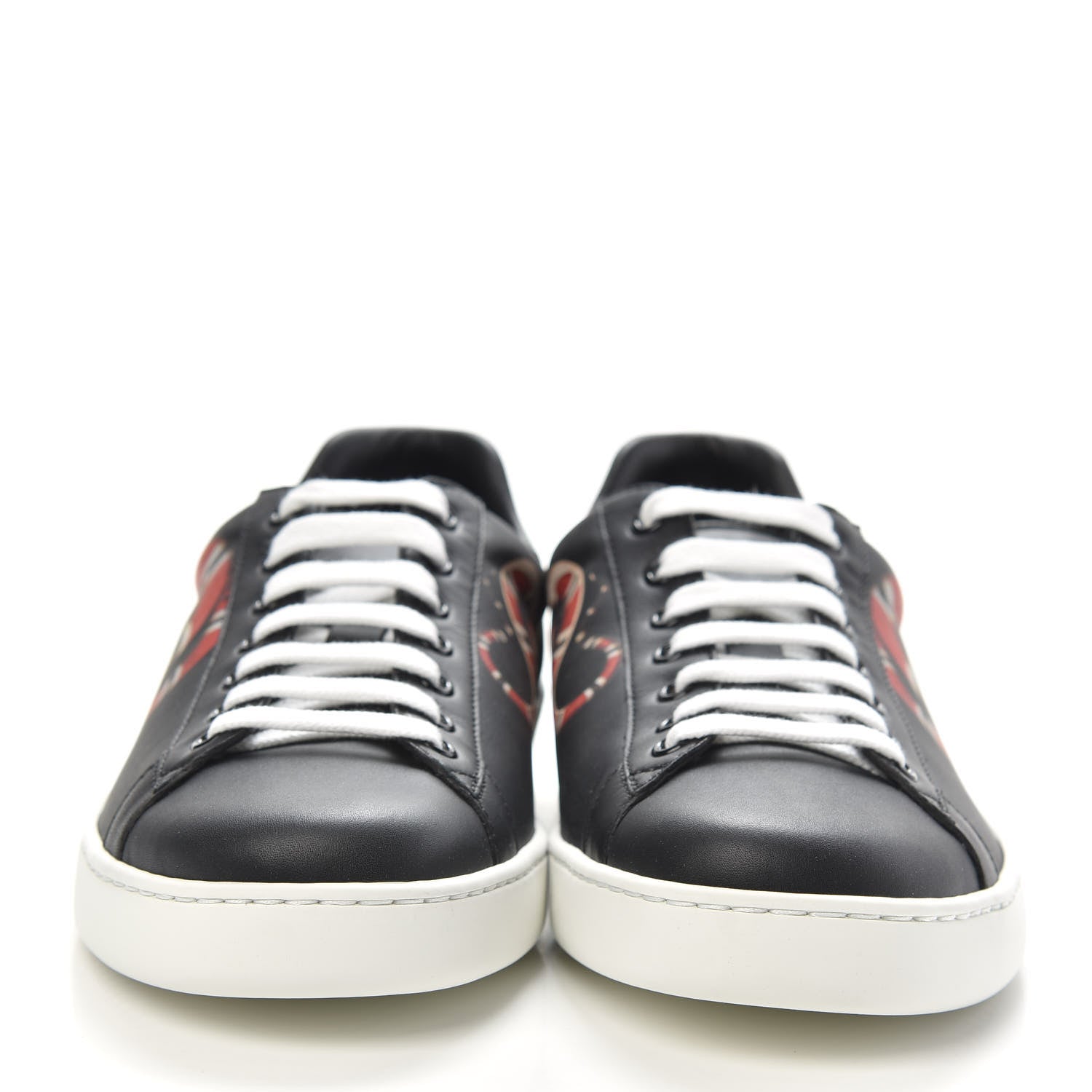 Gucci Calfskin Kingsnake Mens Ace Sneakers 8 Black Multicolor 3 of 11