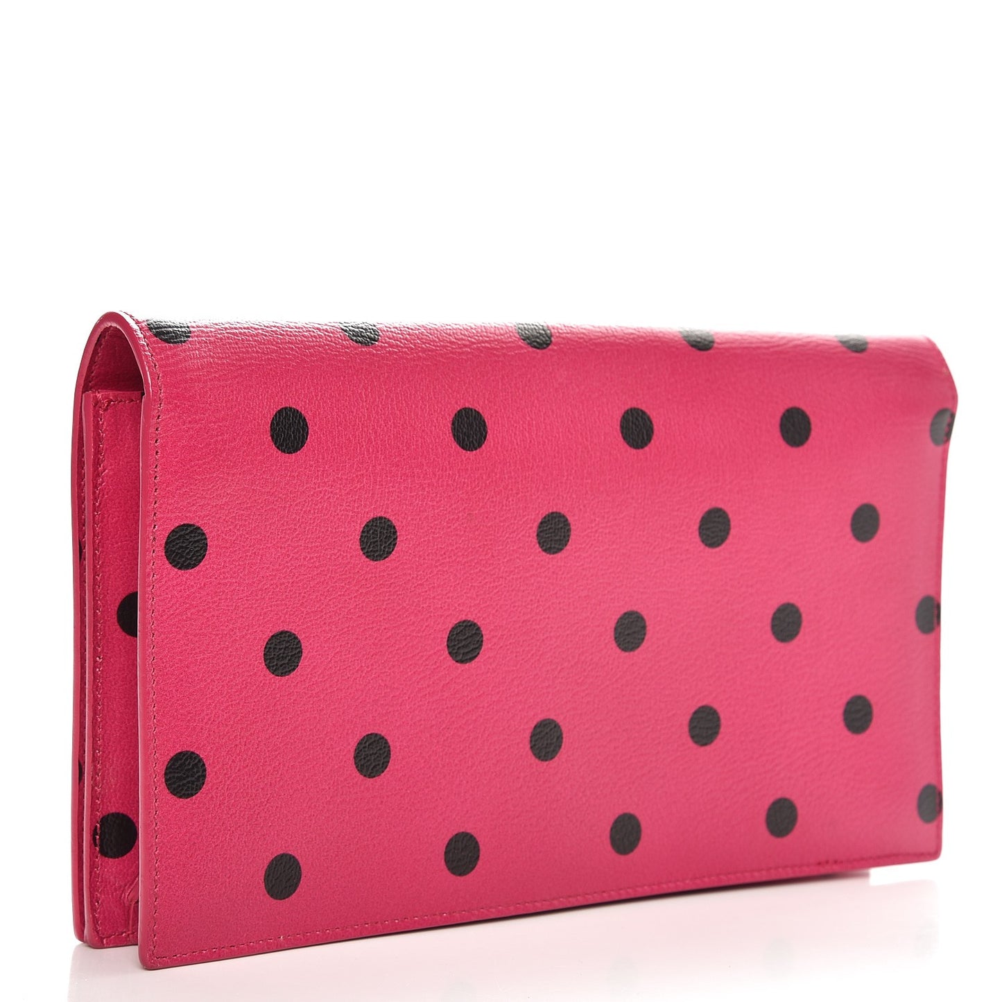Calfskin Polka Dots Classic Monogram Clutch Pink