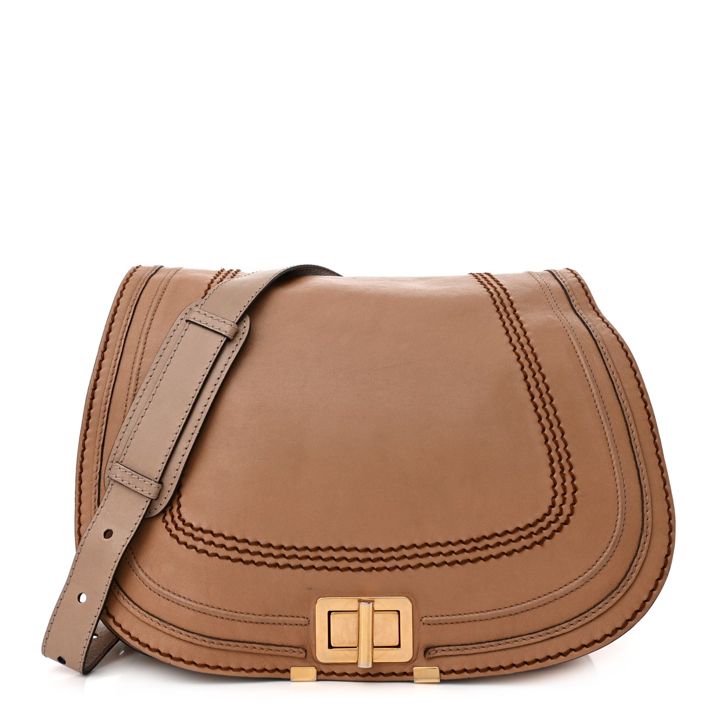 Calfskin Large Marcie Lock Messenger Armagnac