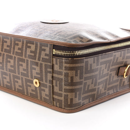 Fendi Glazed Fabric FF 1974 Karligraphy Small Travel Bag Mogano Panna 6 of 9