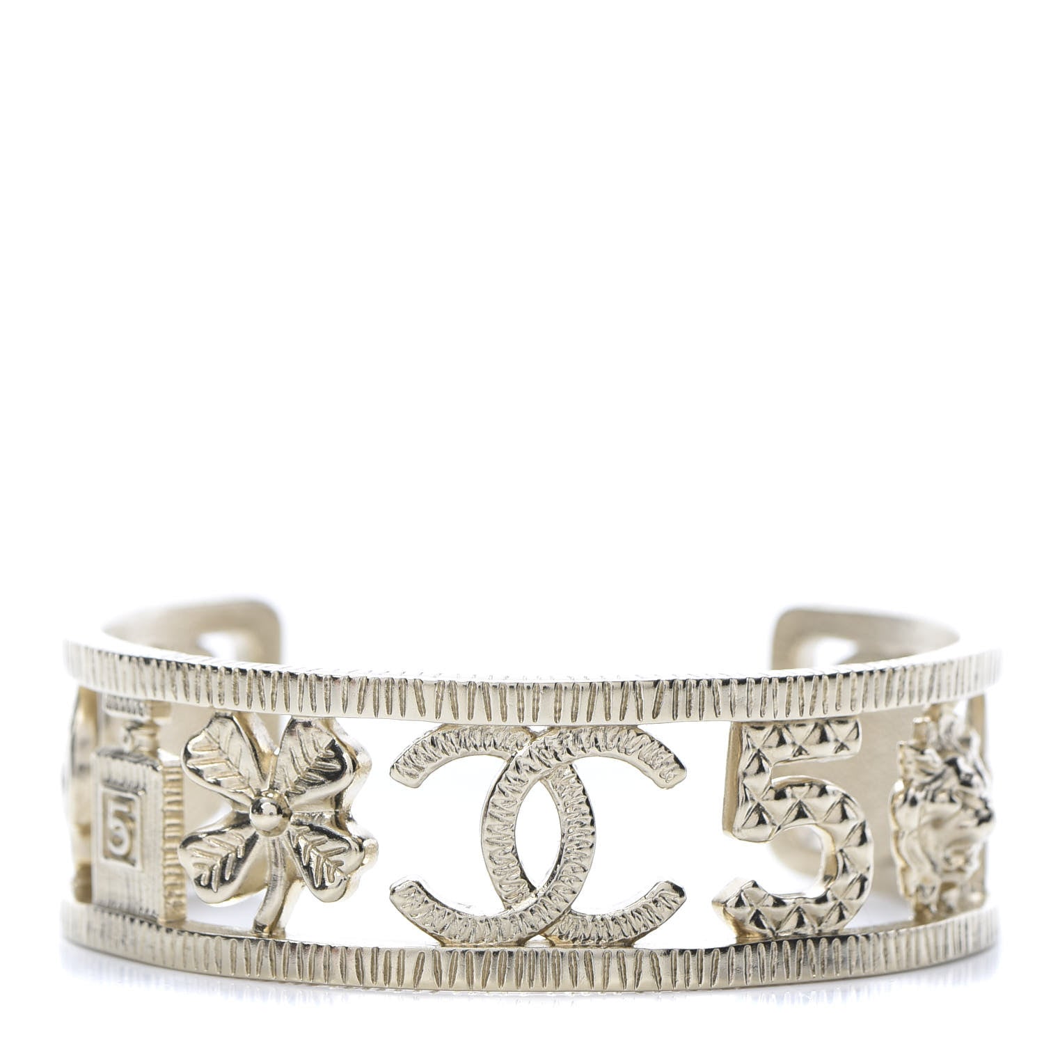 Chanel CC Charms Cuff Bracelet Gold 1 of 5