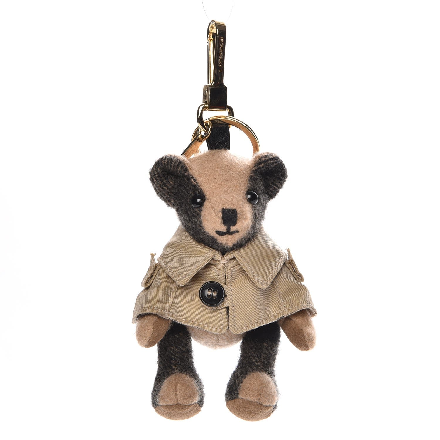Burberry Cashmere House Check Thomas Bear Poncho Bag Charm Camel 1 of 3