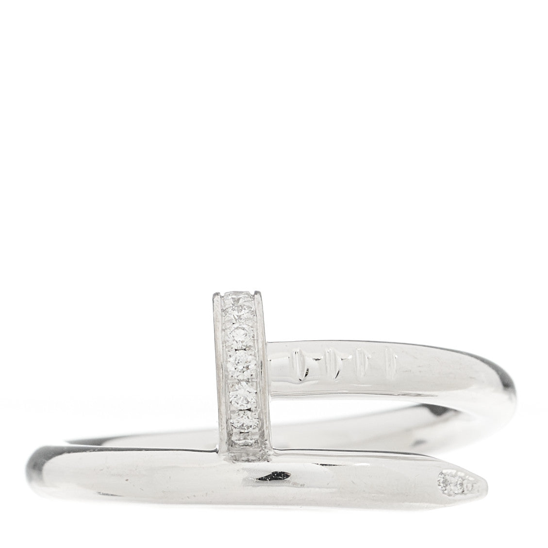 18K White Gold Diamond Juste Un Clou Ring 56 7.5