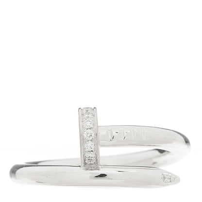 Cartier 18K White Gold Diamond Juste Un Clou Ring 56 7.5 1 of 5