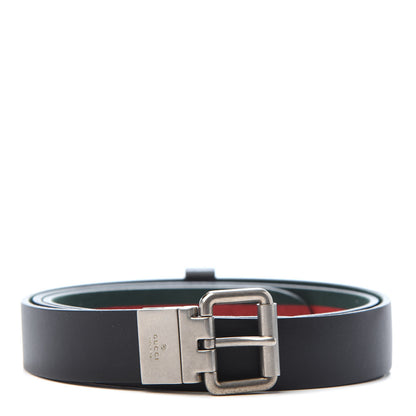 Gucci Calfskin Web Reversible Belt 100 40 Red Green 1 of 4