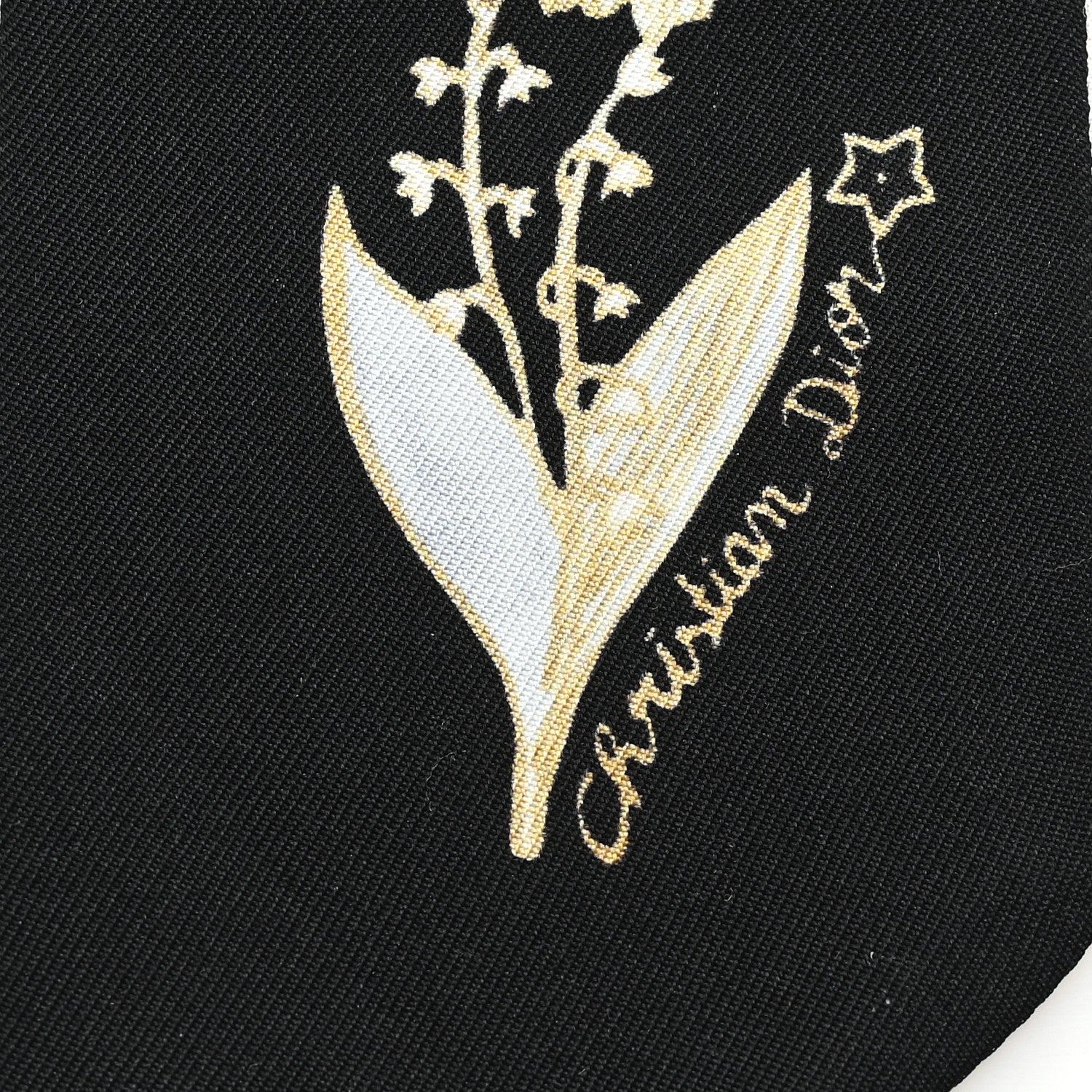 Christian Dior Silk Mitzah Scarf Black White 3 of 3