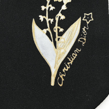Christian Dior Silk Mitzah Scarf Black White 3 of 3