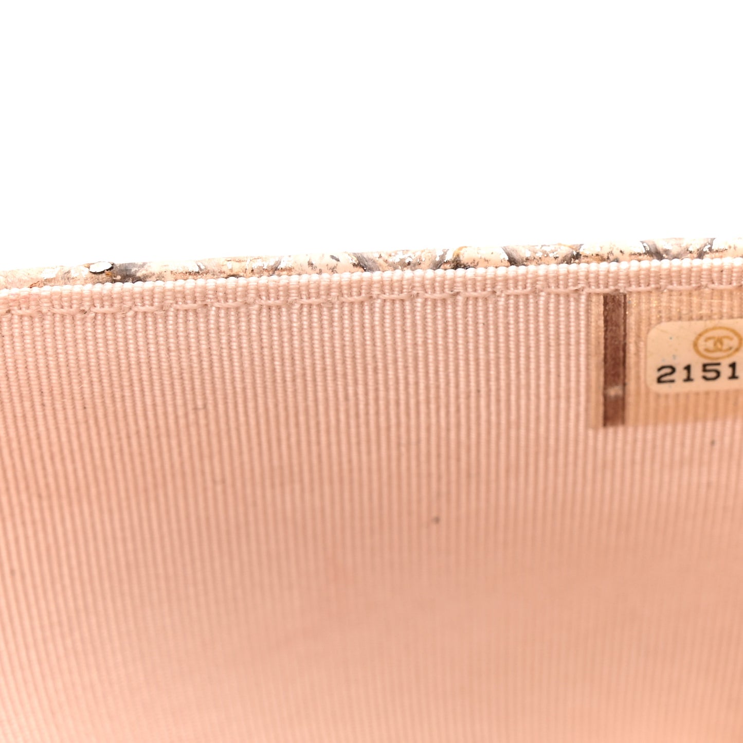 Metallic Snakeskin Wallet On Chain WOC Ivory Gold