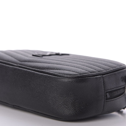 Saint Laurent Grain De Poudre Matelasse Monogram Mini Lou Camera Bag Black 7 of 9
