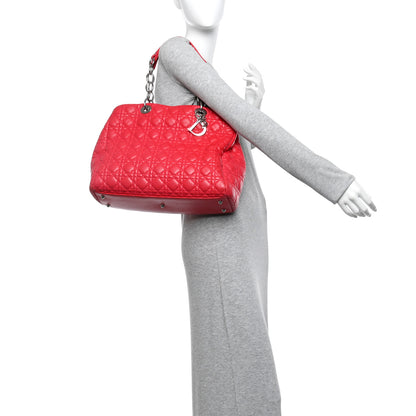 Christian Dior Lambskin Cannage Large Dior Soft Shopping Tote Fuchsia 2 of 14
