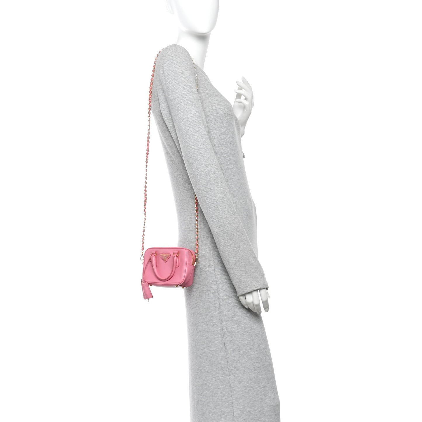 Saffiano Lux Mini Top Handle Crossbody Bag Geranio
