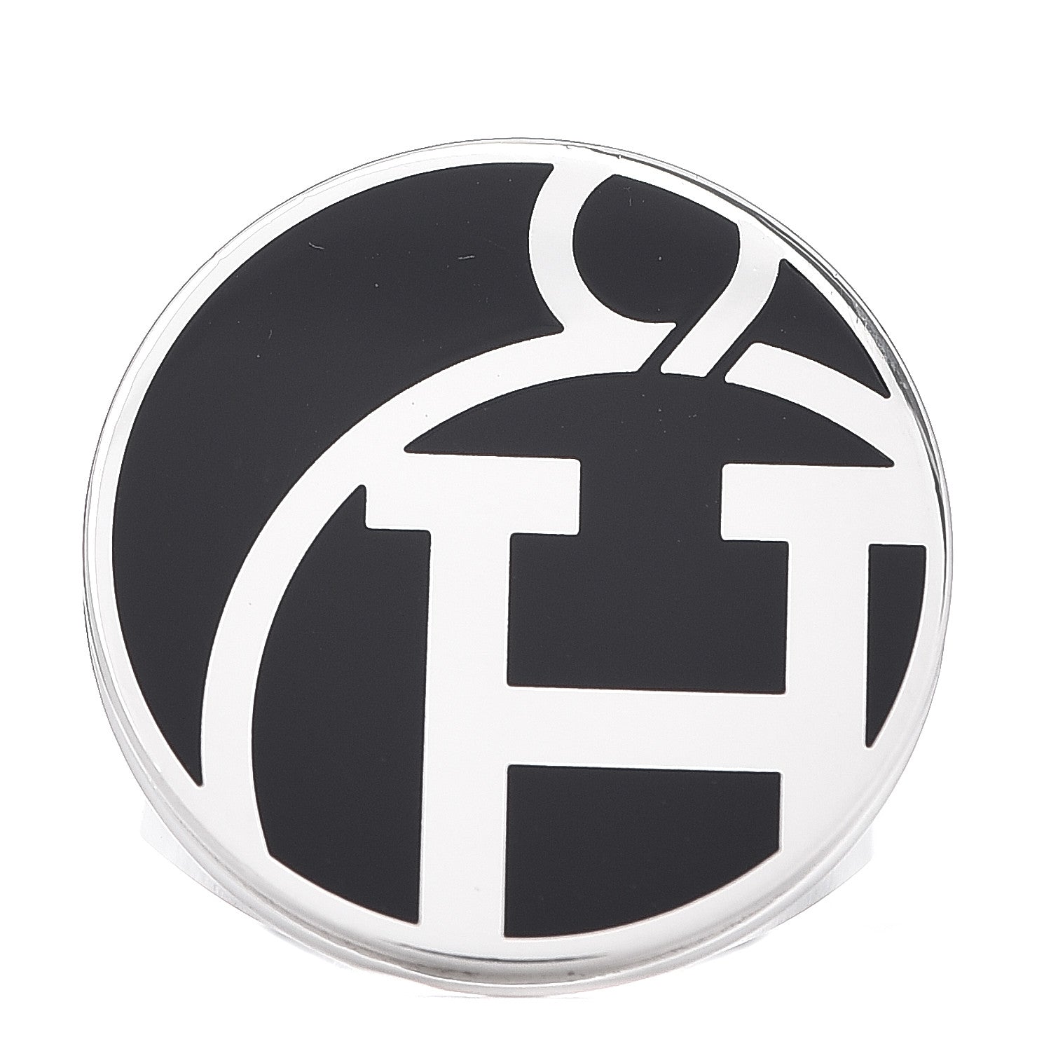 Hermes Sterling Silver Enamel Ring 52 6 Black 1 of 5