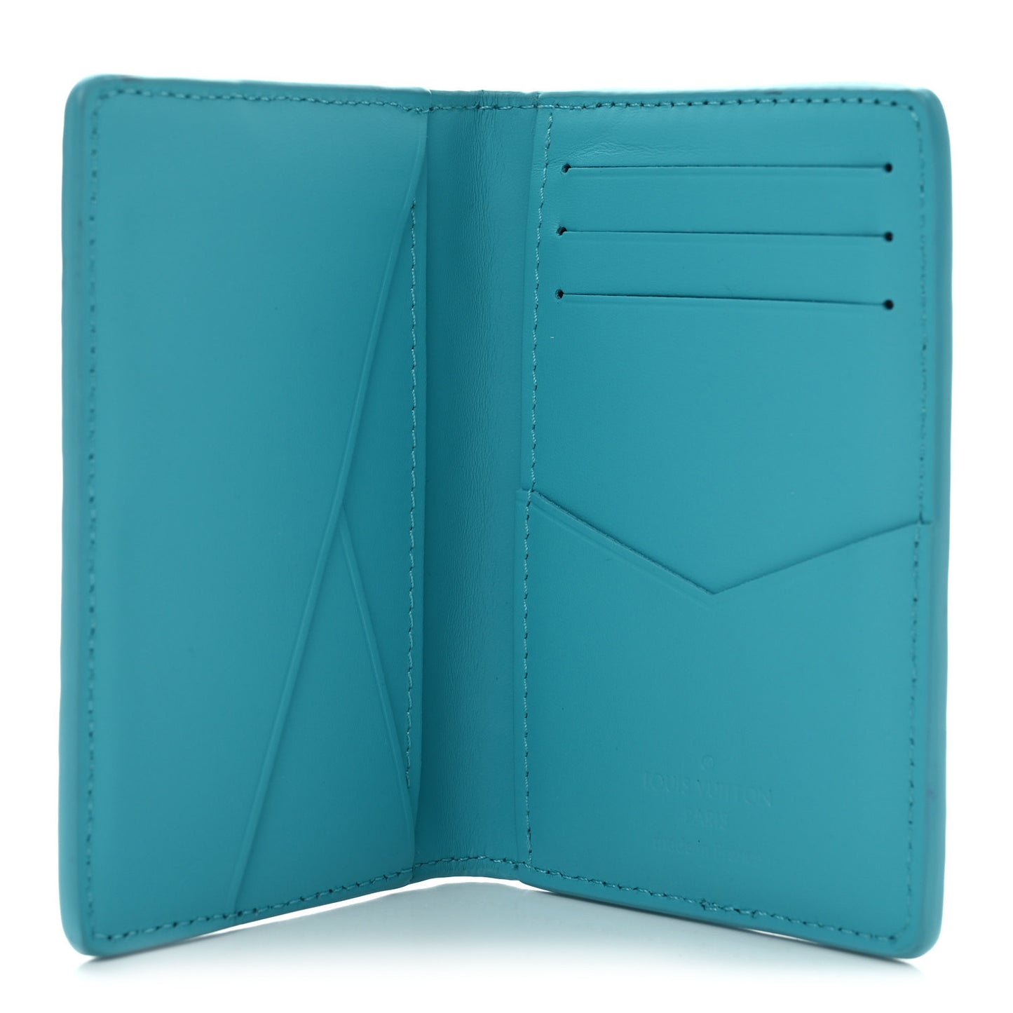 Taurillon Monogram Pocket Organizer Turquoise