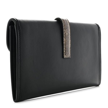 Hermes Swift Lizard Jige Touch Duo Clutch Black Ombre 4 of 7