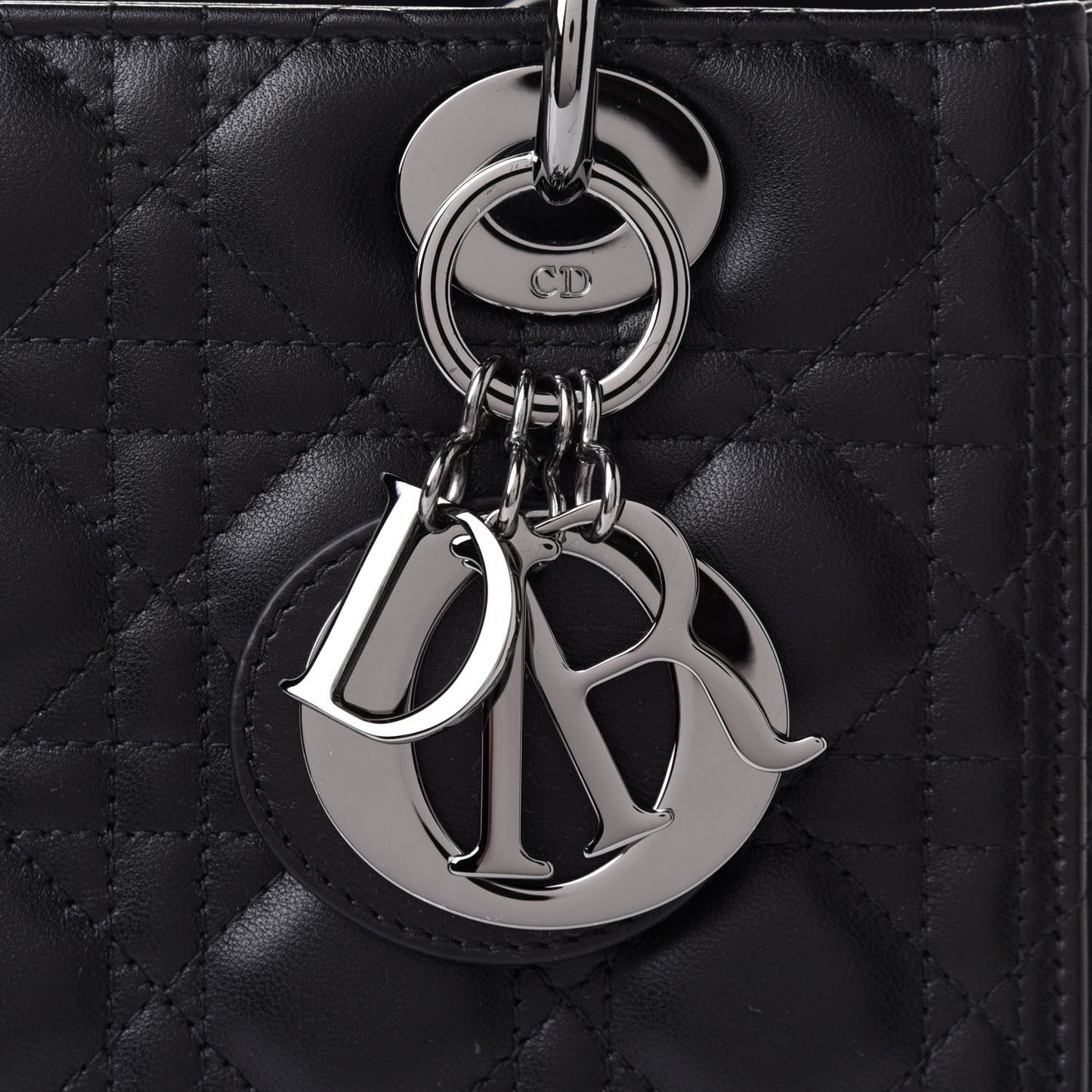 Lambskin Cannage Medium Lady Dior Black