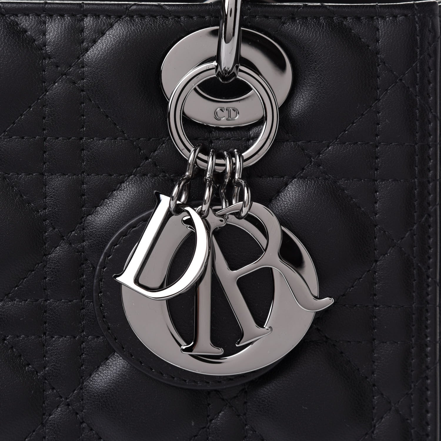 Christian Dior Lambskin Cannage Medium Lady Dior Black 8 of 10