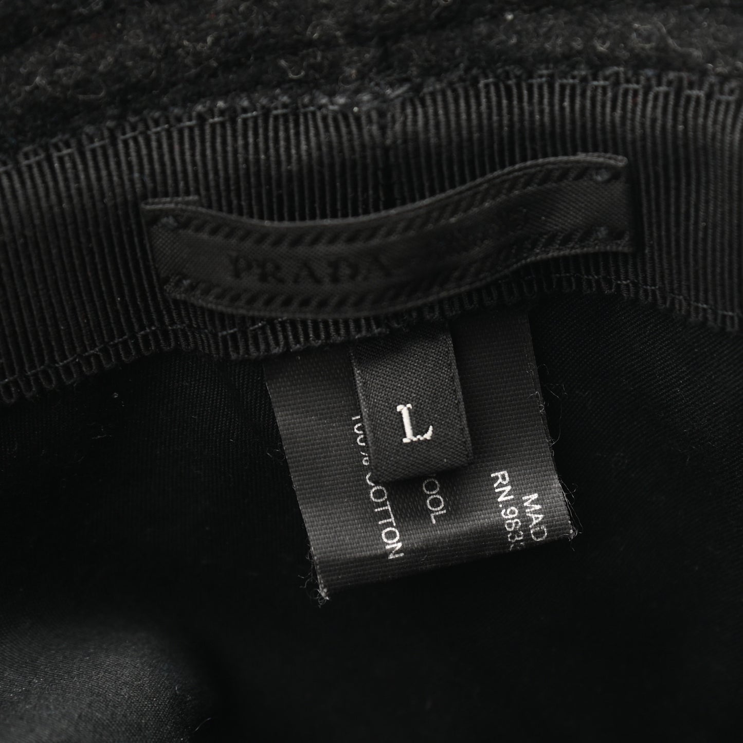 Authentic Loden Wool Metal Triangle Logo Bucket Hat L Anthracite