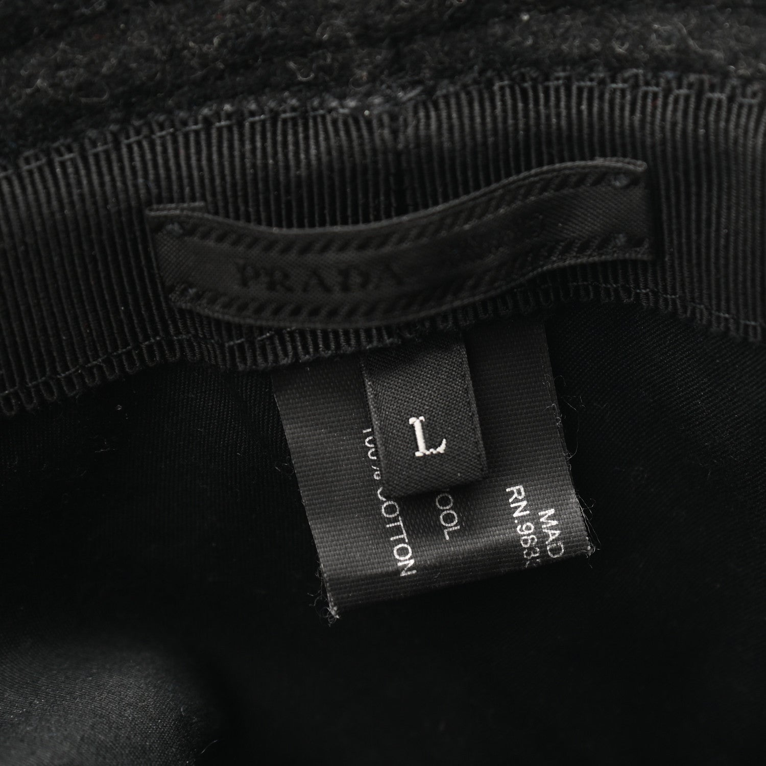 Prada Authentic Loden Wool Metal Triangle Logo Bucket Hat L Anthracite 8 of 8