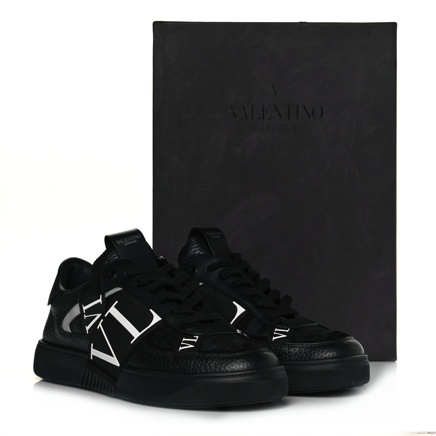 Valentino Garavani Grained Calfskin Mens VL7N Low Top Sneakers 42.5 Black 9 of 9