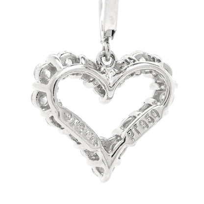 Tiffany Platinum Diamond Heart Drop Earrings 4 of 4