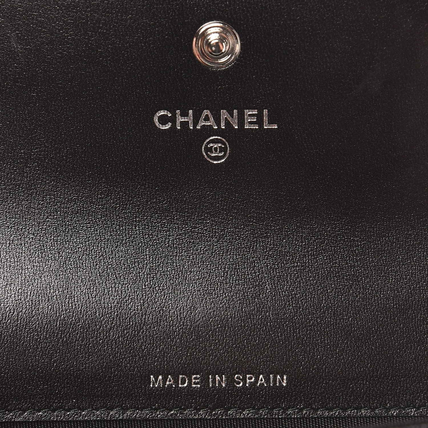 Chanel Lambskin Chevron Quilted Boy Card Holder Wallet Black 6 of 8