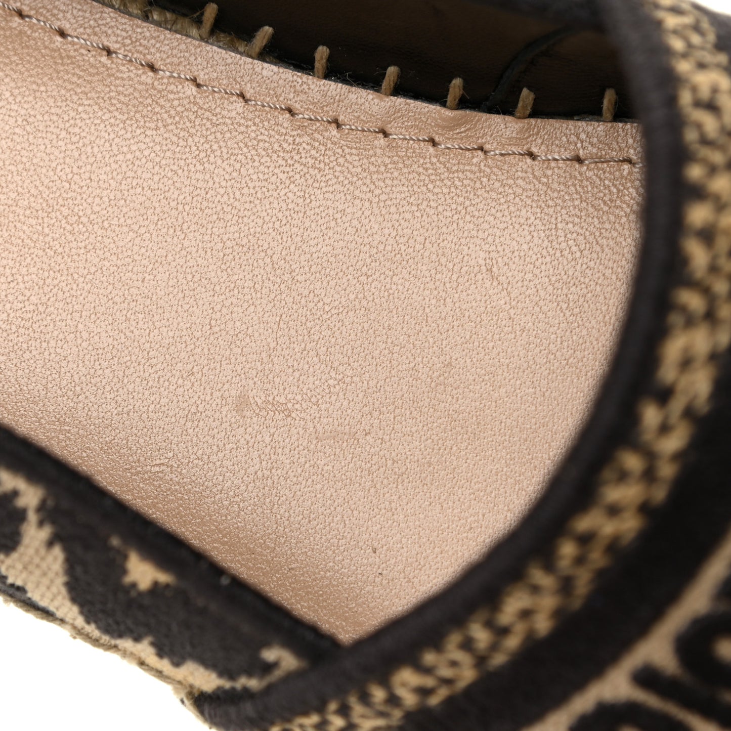 Cotton Embroidered Leopard Print Granville Espadrille 39 Natural