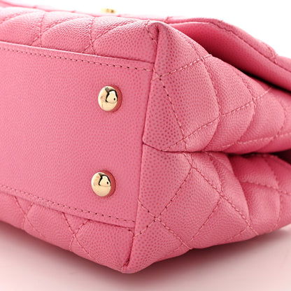 Chanel Caviar Lizard Embossed Quilted Mini Coco Handle Flap Pink 10 of 10