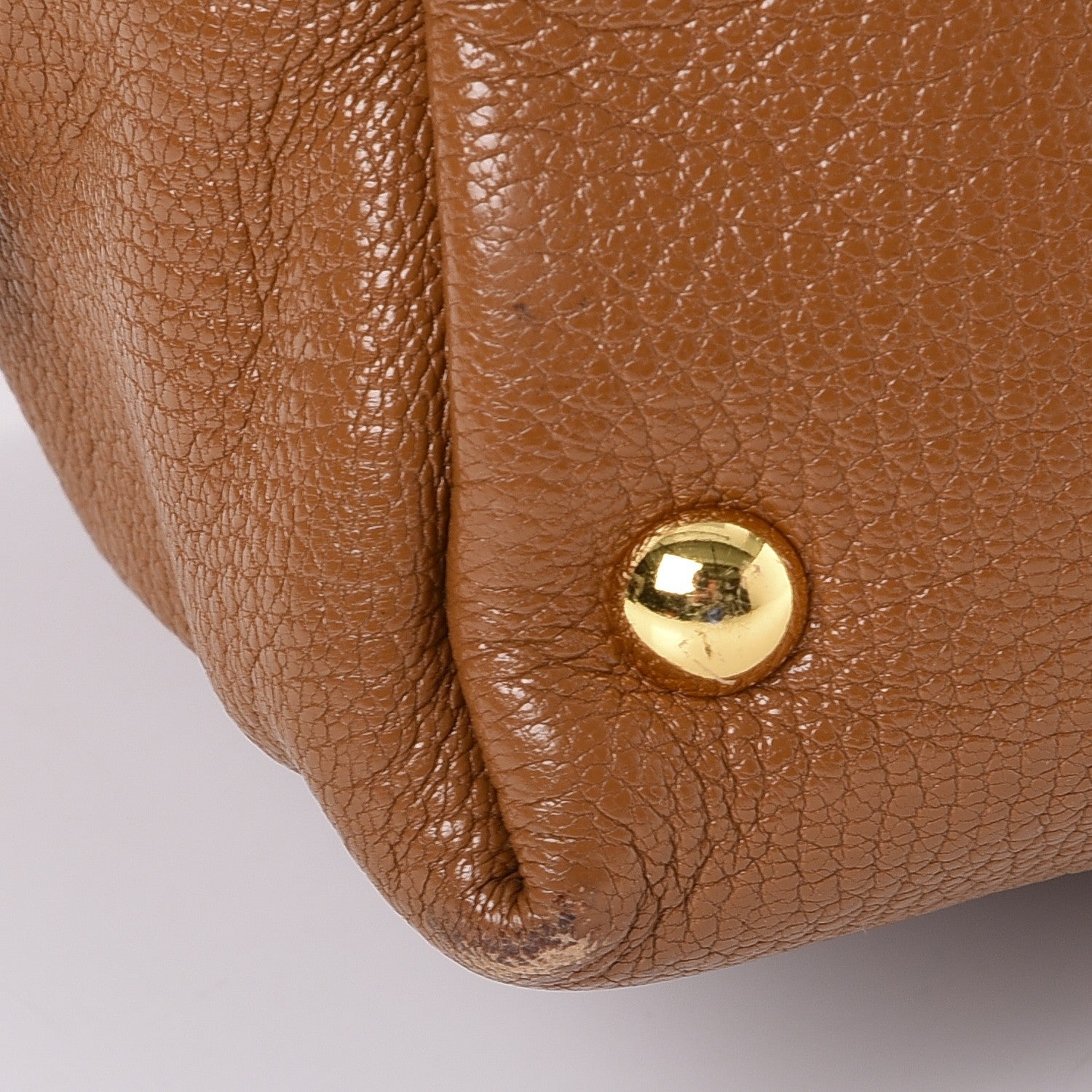 Miu Miu Goatskin Madras Zip Tote Brandy 12 of 21