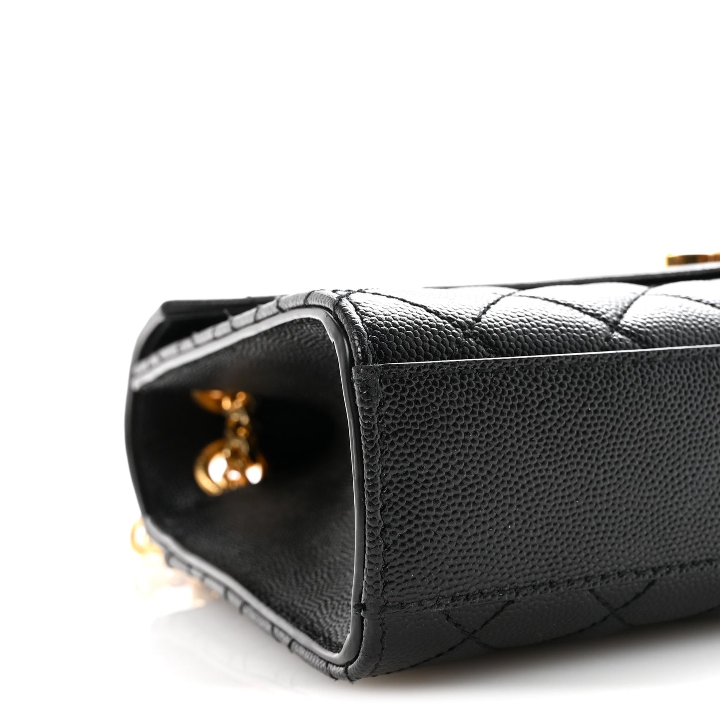 Grain De Poudre Textured Mixed Matelasse Triquilt Medium Monogram Satchel Black