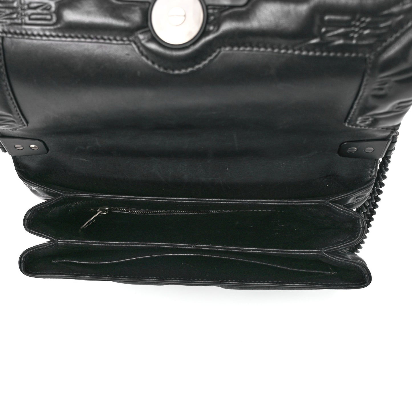 Nappa BB Monogram Embossed Medium Triplet Bag Black