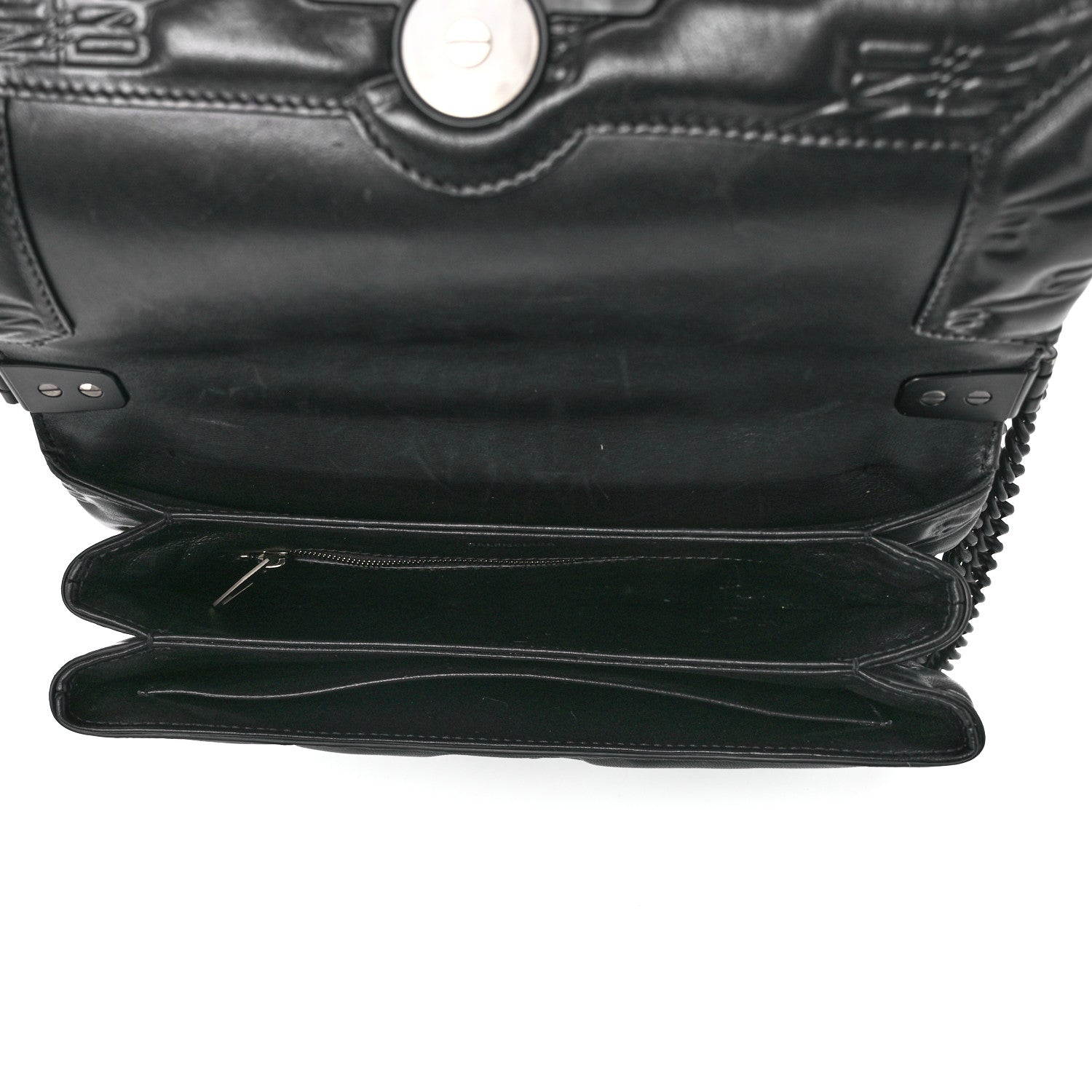 Balenciaga Nappa BB Monogram Embossed Medium Triplet Bag Black 5 of 12