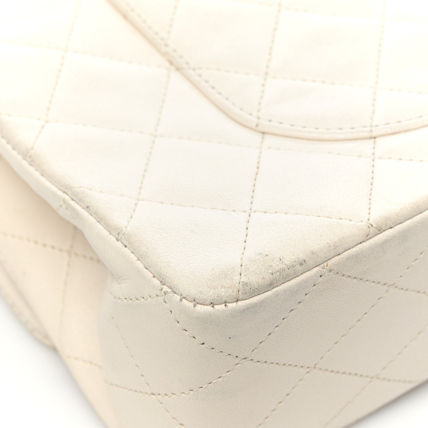 Chanel Lambskin Quilted Medium Double Flap White 11 of 18