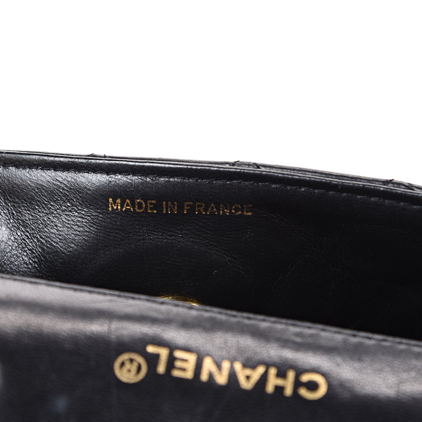 Lambskin Quilted Single Flap White Black