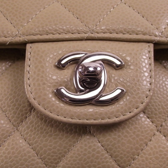 Chanel Caviar Quilted Medium Double Flap Beige 6 of 10