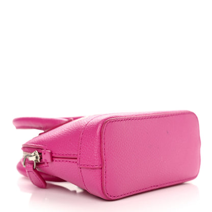 Balenciaga Grained Calfskin Logo Mini Ville Top Handle Bag Fuchsia White 4 of 13
