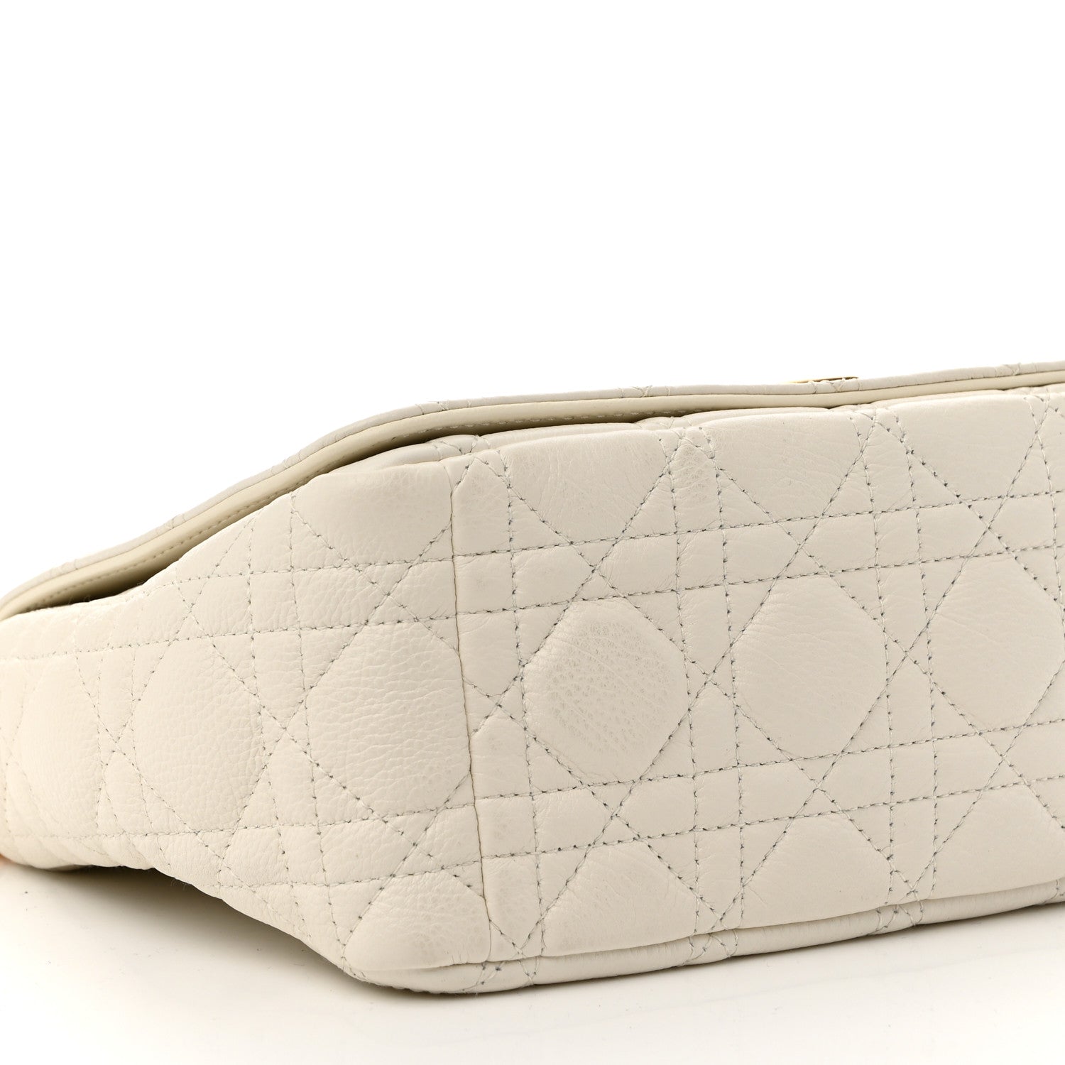 Christian Dior Supple Calfskin Cannage Medium Caro Bag Ivory 9 of 15