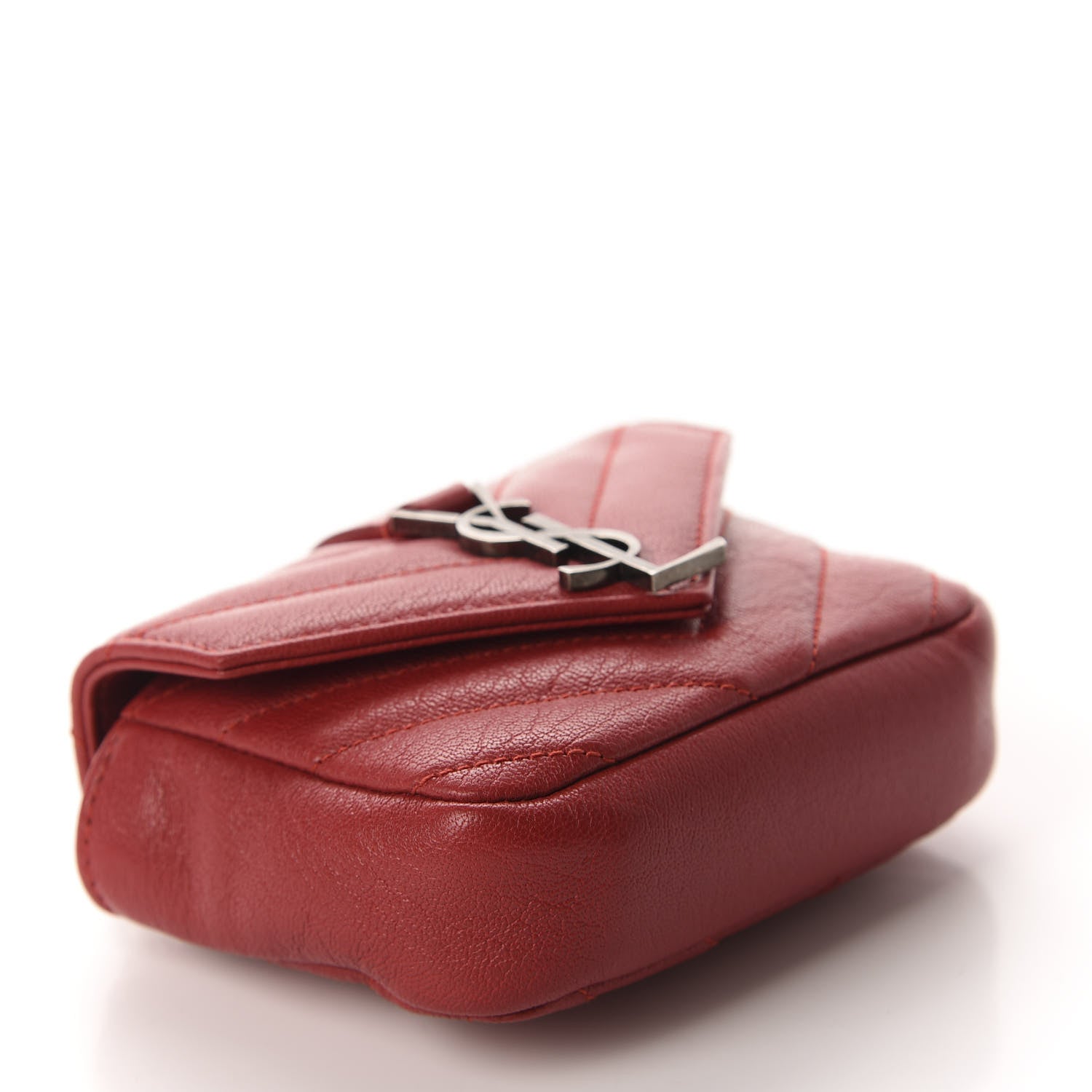 Saint Laurent Sheepskin Matelasse Monogram Mini College Bag New Red 4 of 6