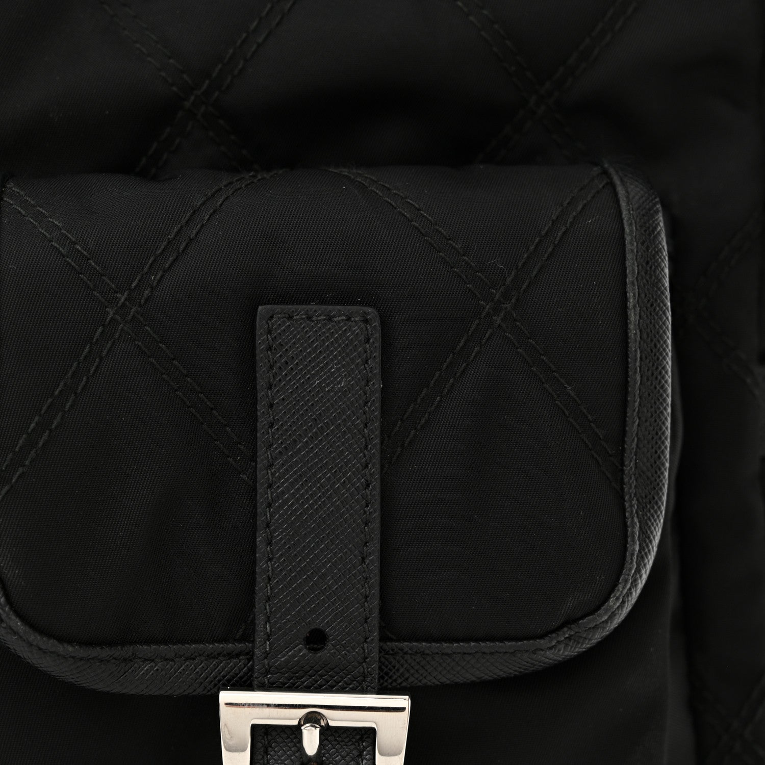Prada Tessuto Nylon Saffiano Vela Quilted Backpack Black 13 of 16