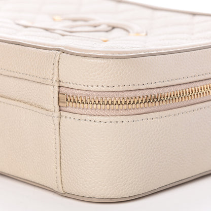 Chanel Caviar Quilted Medium CC Filigree Vanity Case Light Beige 9 of 9