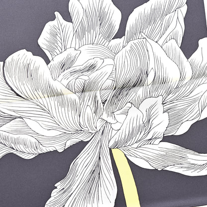 Hermes Silk Etude Pour Un Iris Arc En Ciel Scarf 90 Creme Black Bouton D'Or 5 of 6