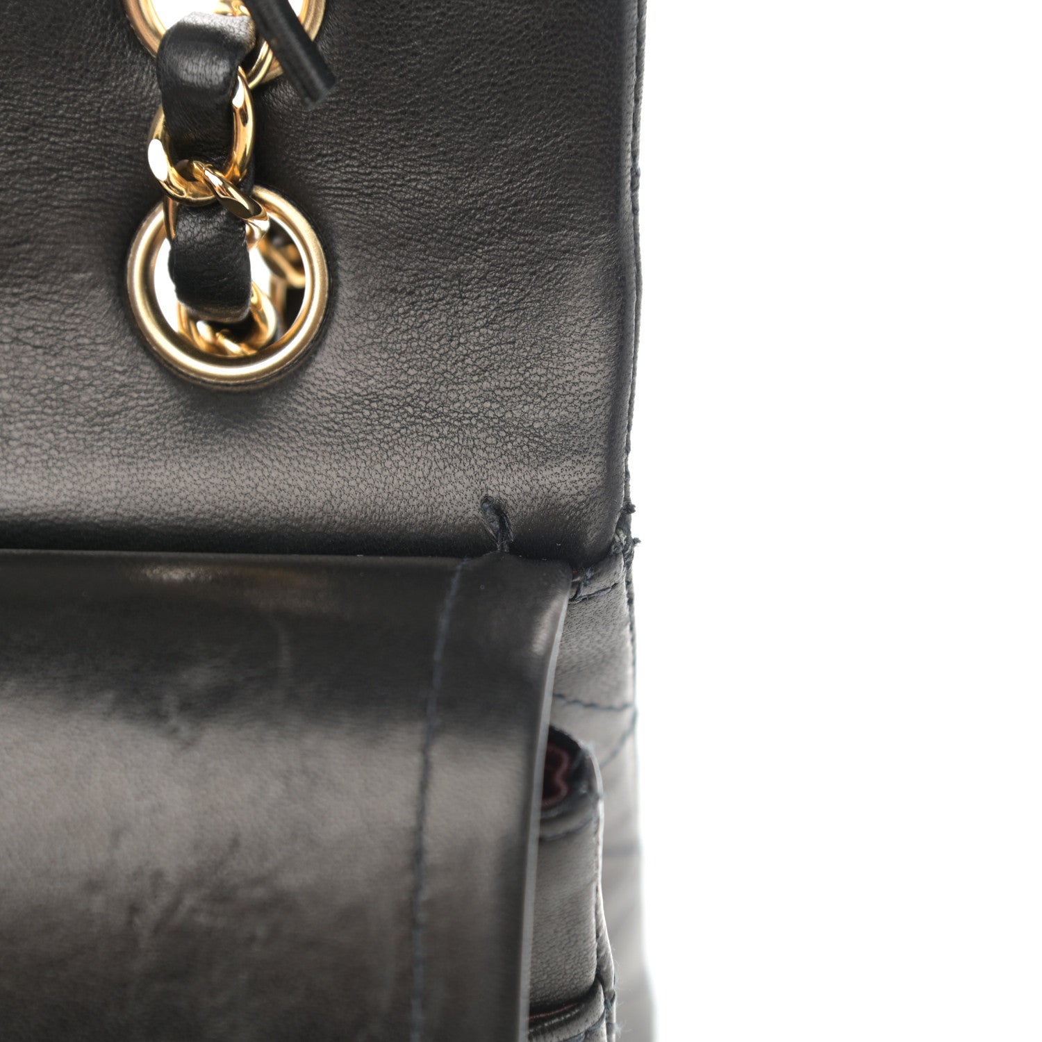 Chanel Lambskin Quilted Medium Double Flap Black 14 of 15