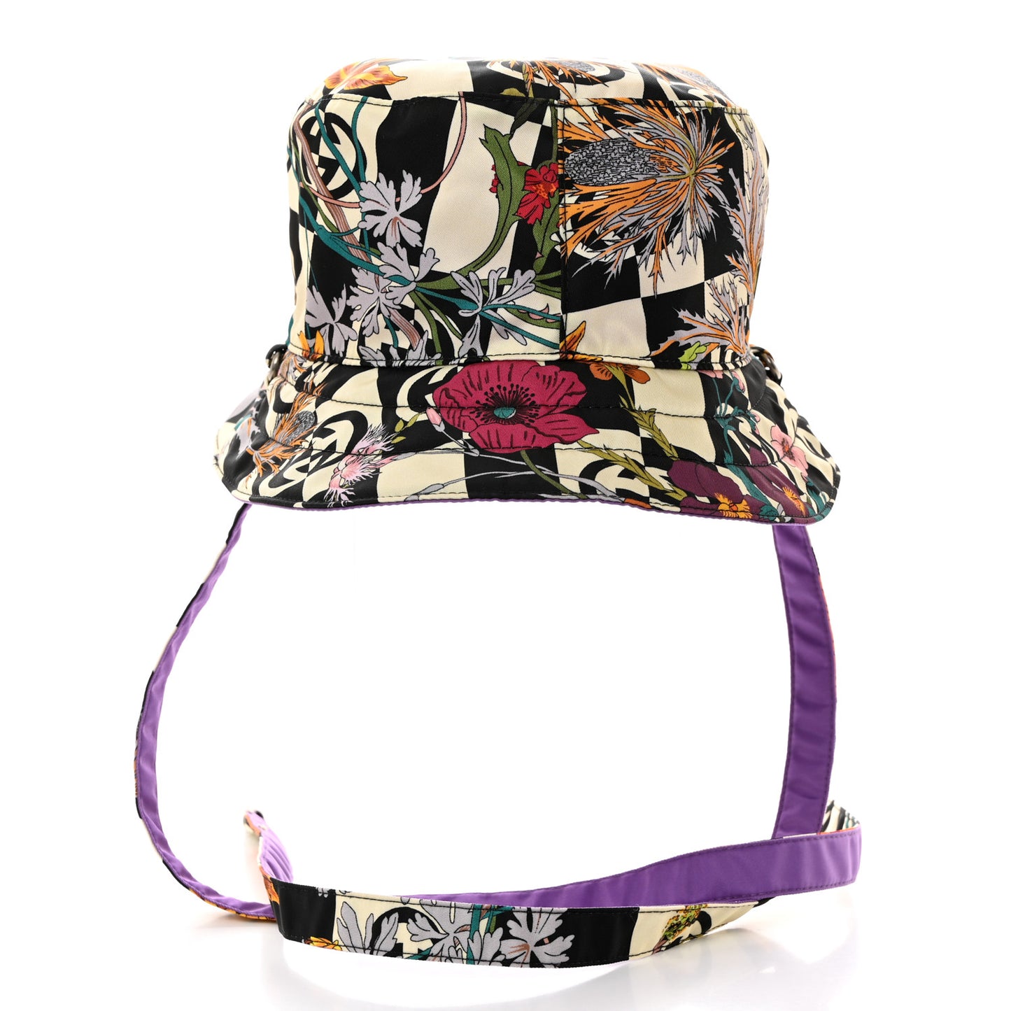 X THE NORTH FACE Econyl Nylon Floral Reversible Self-Tie Bucket Hat Purple