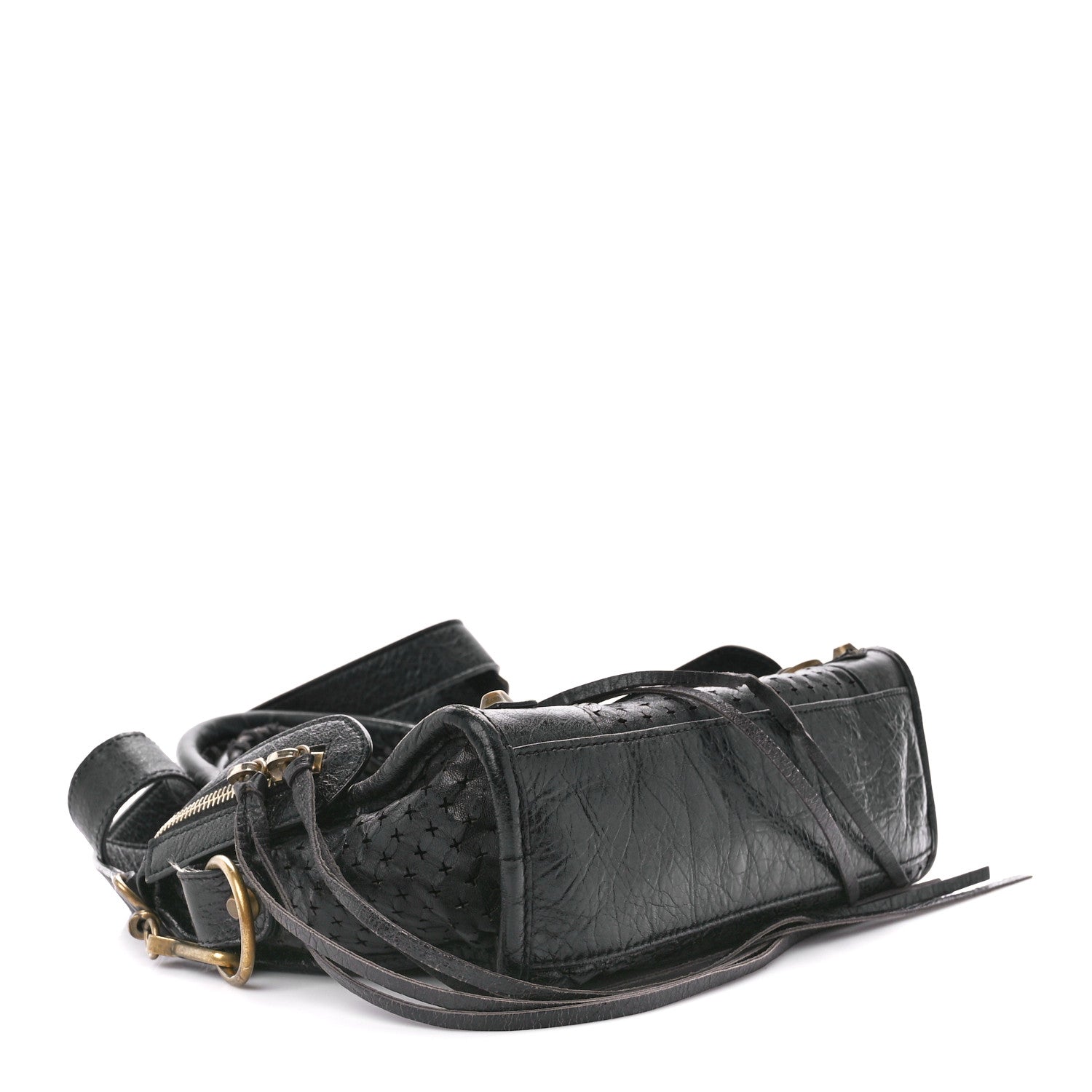 Balenciaga Agneau Laser Cut Cross Classic Gold Hardware Mini City Black 4 of 16